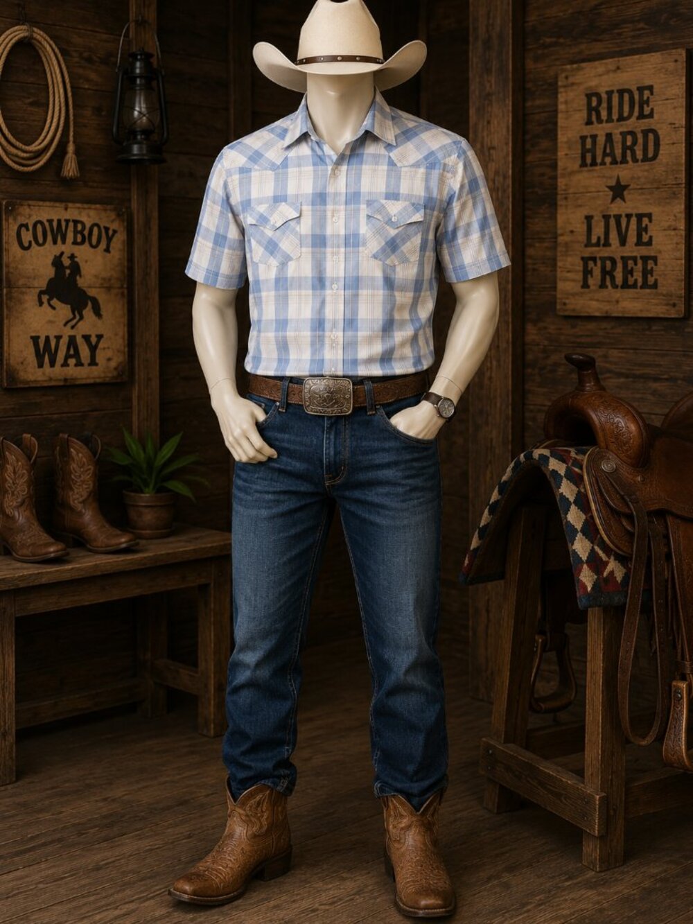 Plains Men’s Plaid Button-Down Shirt – Size XL
